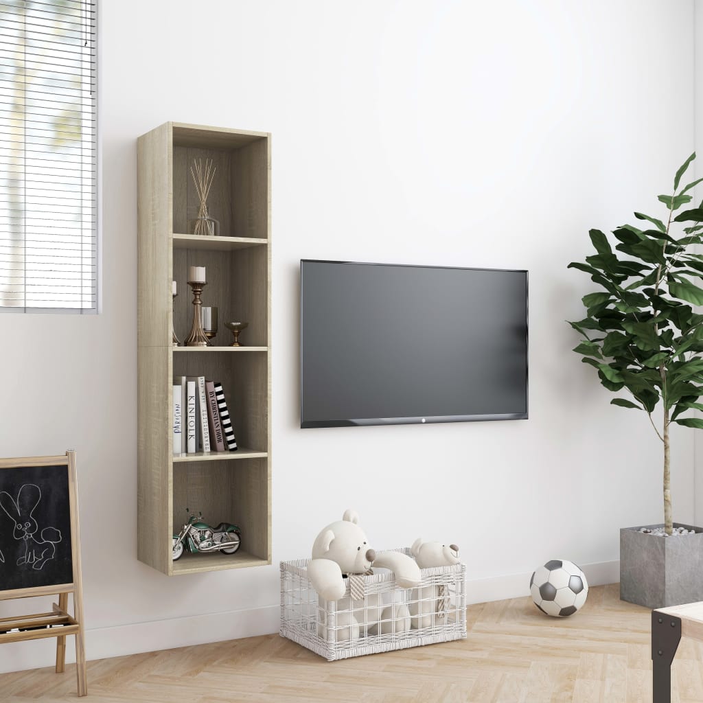 Libreria/Mobile TV Rovere Sonoma 143x30x36 cm | homemem39