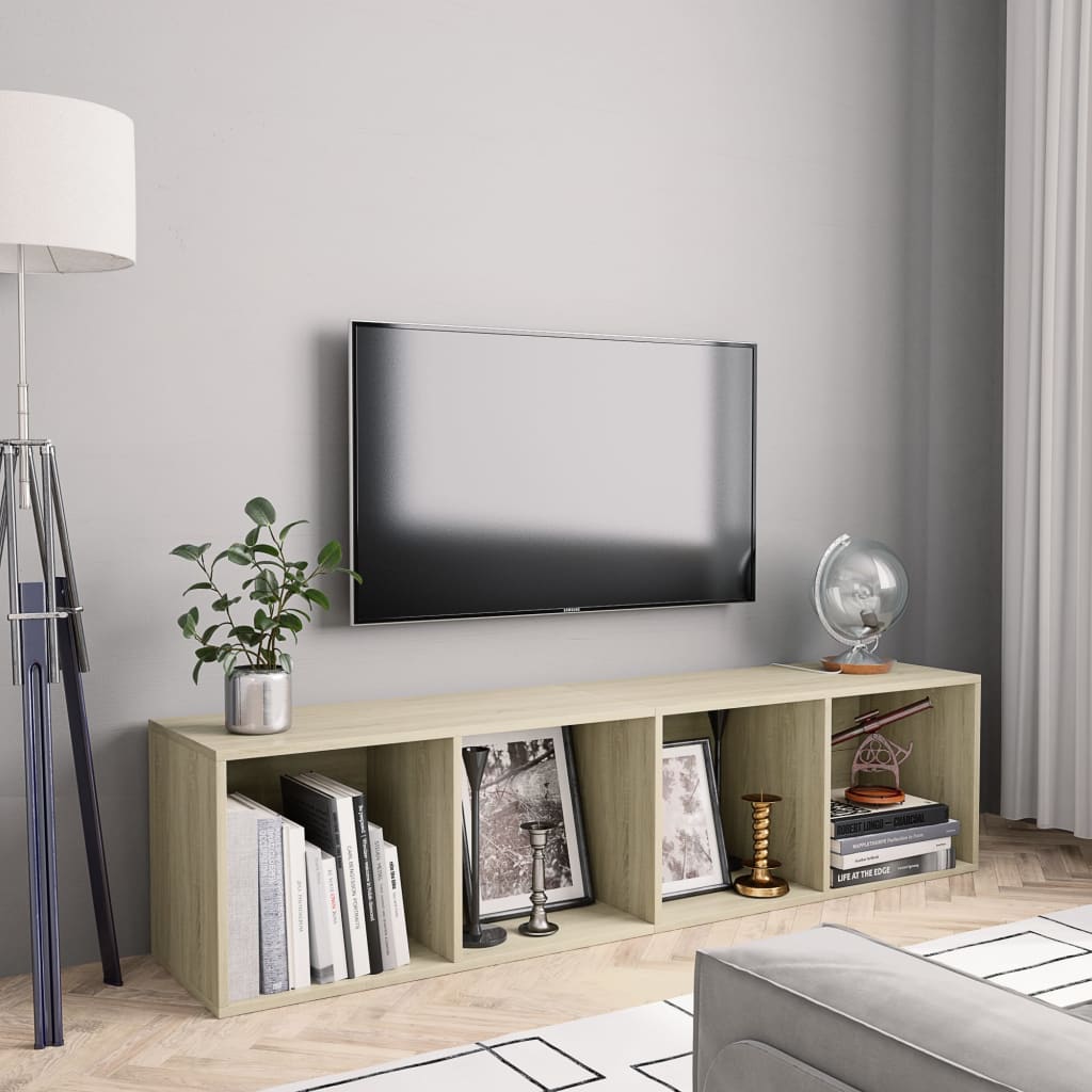 Libreria/Mobile TV Rovere Sonoma 143x30x36 cm | homemem39