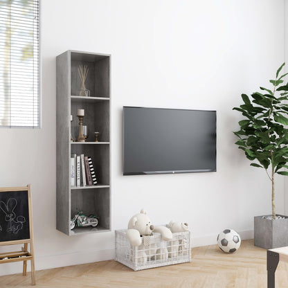 Libreria/Mobile TV Grigio Cemento 143x30x36 cm | homemem39