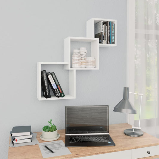 Mensole a Muro Cubiche Bianche 68x15x68 cm Legno Multistrato | homemem39