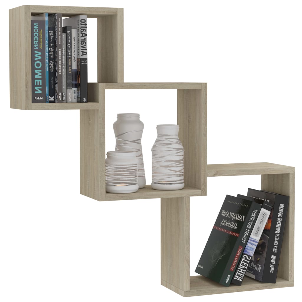 Mensole a Muro Cubiche in Rovere Sonoma 68x15x68cm Truciolato | homemem39