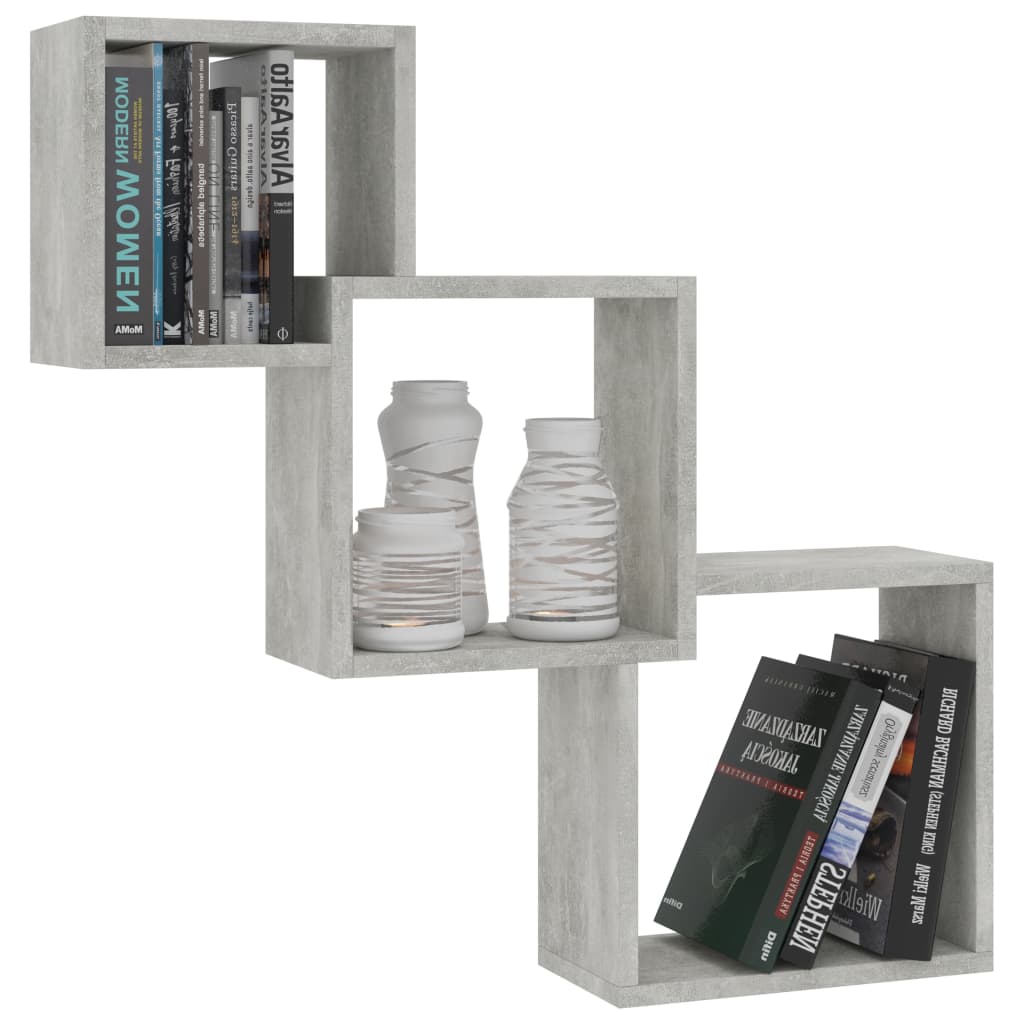 Mensole a Muro Cubiche Grigio Cemento 68x15x68cm Multistrato | homemem39