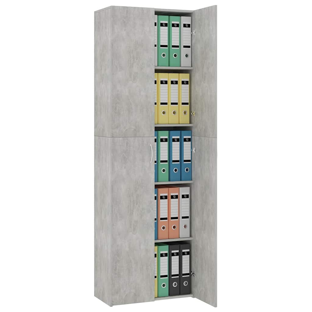 Armadio da Ufficio Grigio Cemento 60x32x190cm Legno Multistrato | homemem39