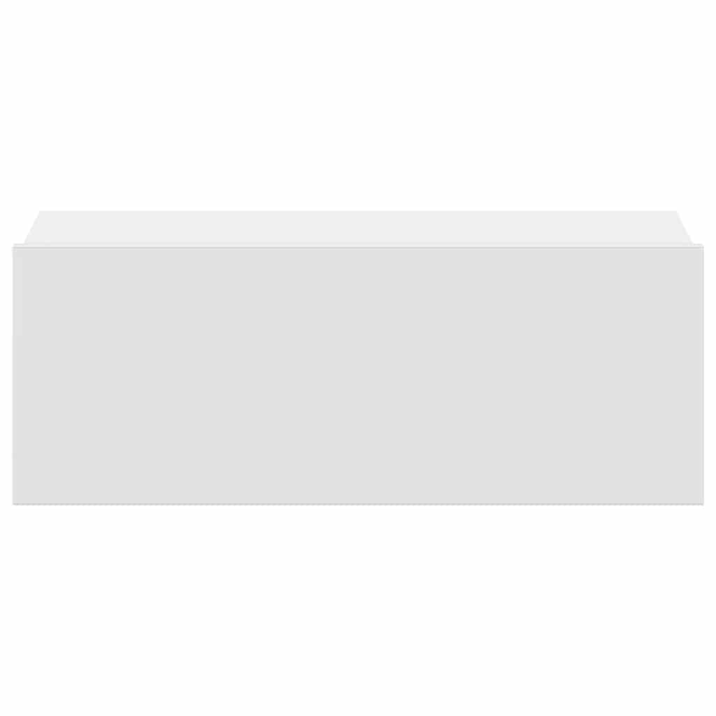 Comodino Pensile Bianco 40x30x15 cm in Legno Multistrato - homemem39