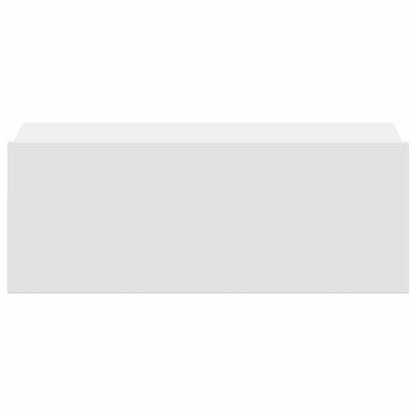 Comodino Pensile Bianco 40x30x15 cm in Legno Multistrato - homemem39