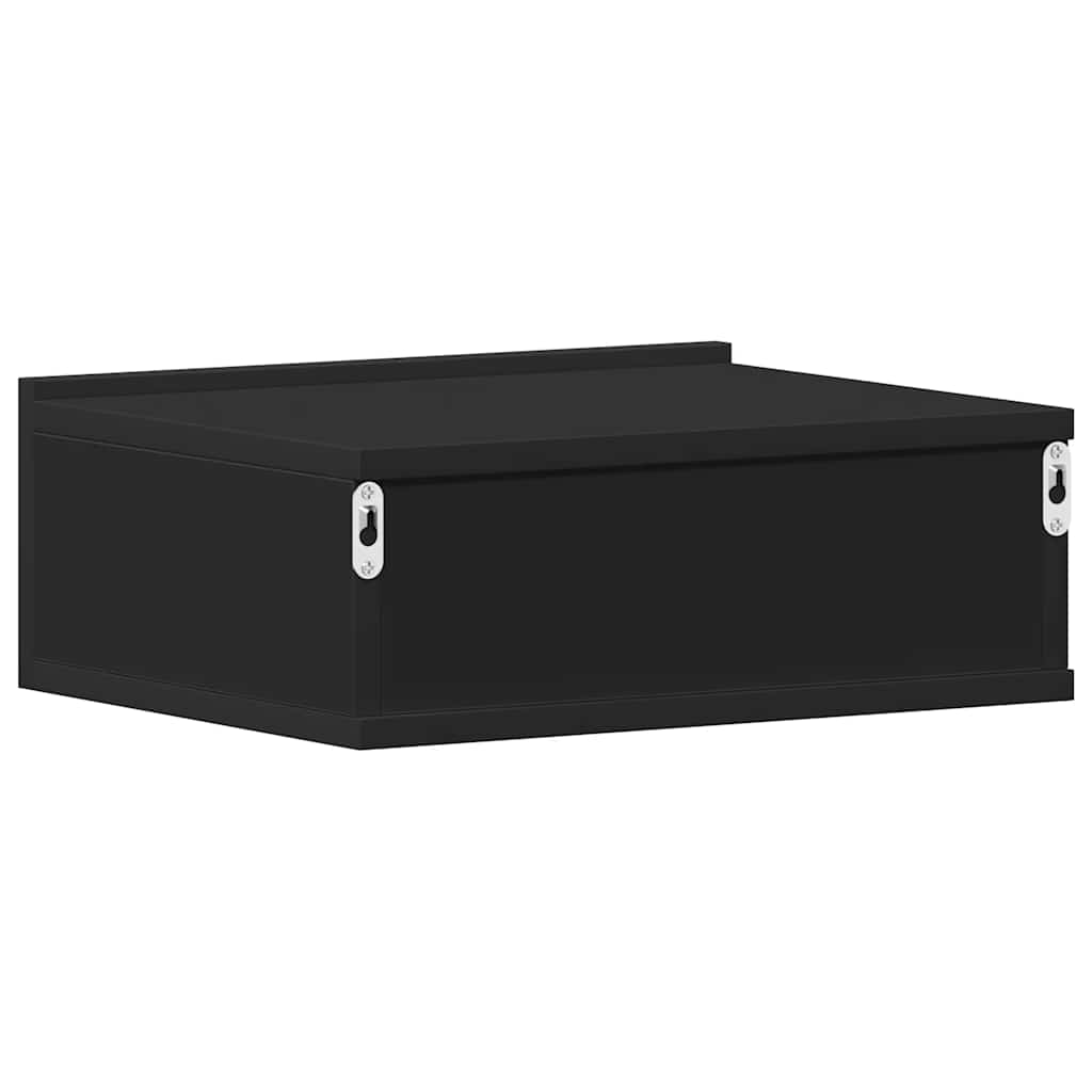 Comodini Pensili 2pz Neri 40x30x15 cm in Legno Multistrato - homemem39