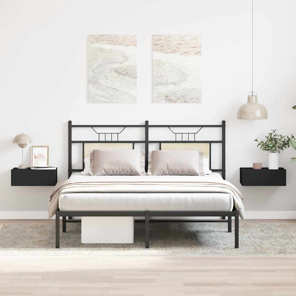 Comodini Pensili 2pz Neri 40x30x15 cm in Legno Multistrato - homemem39