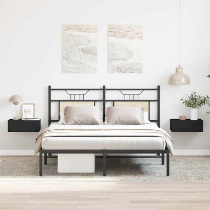 Comodini Pensili 2pz Neri 40x30x15 cm in Legno Multistrato - homemem39