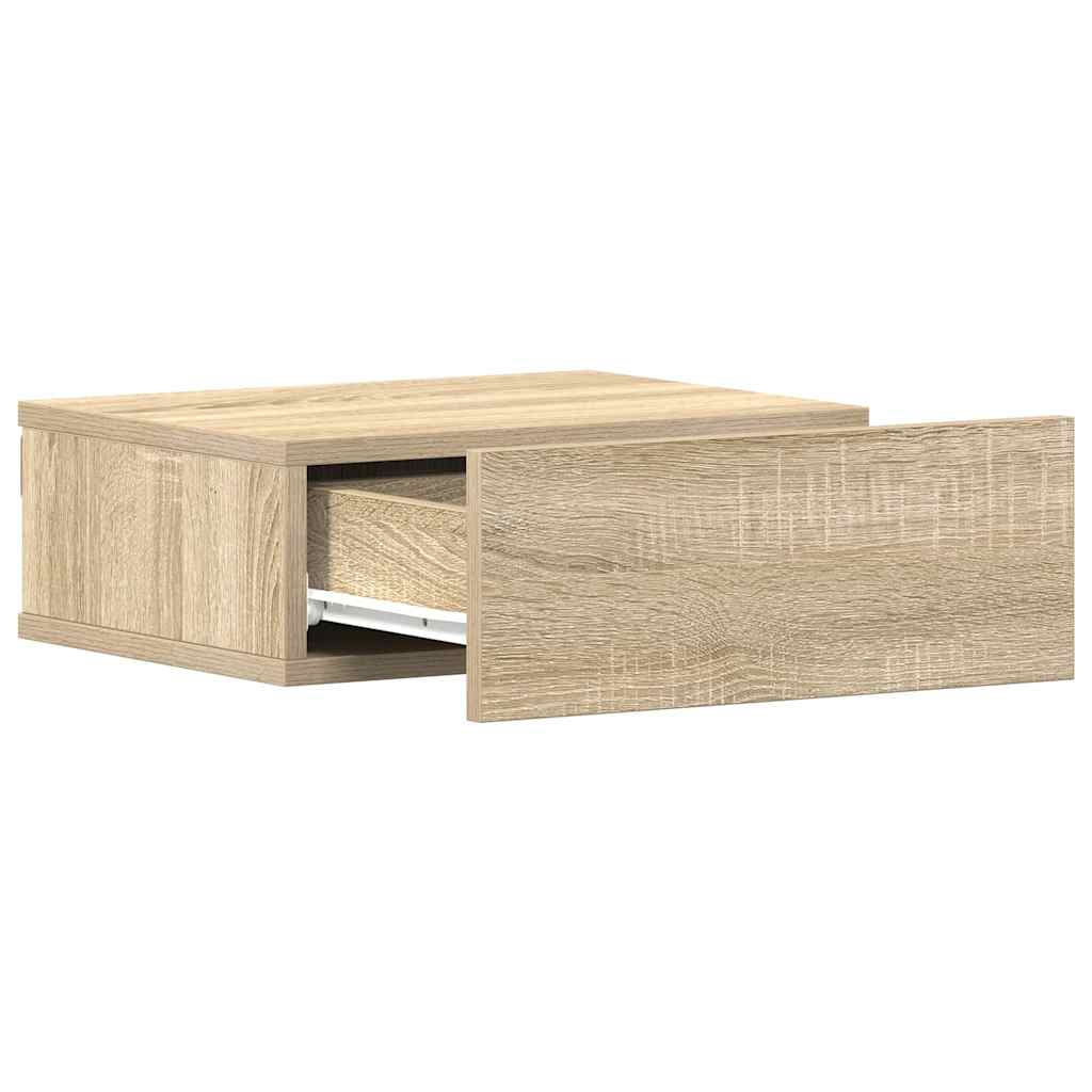 Comodino Pensile Rovere Sonoma 40x30x15 cm in Legno Multistrato | homemem39
