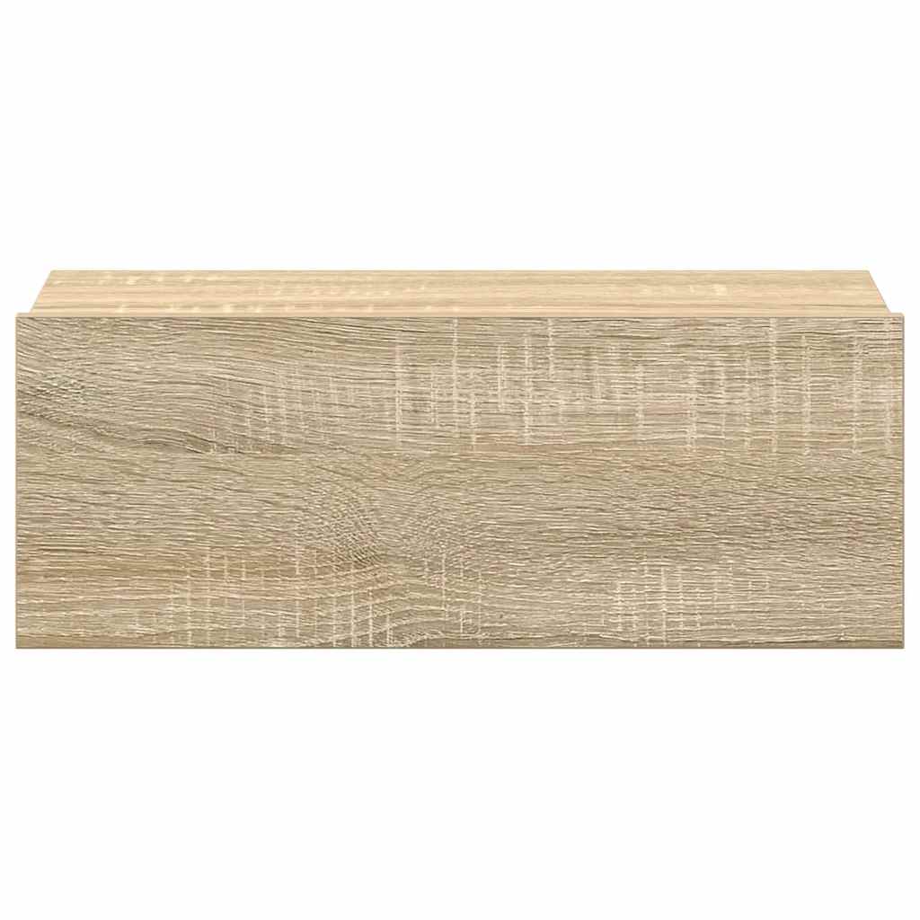 Comodino Pensile Rovere Sonoma 40x30x15 cm in Legno Multistrato - homemem39