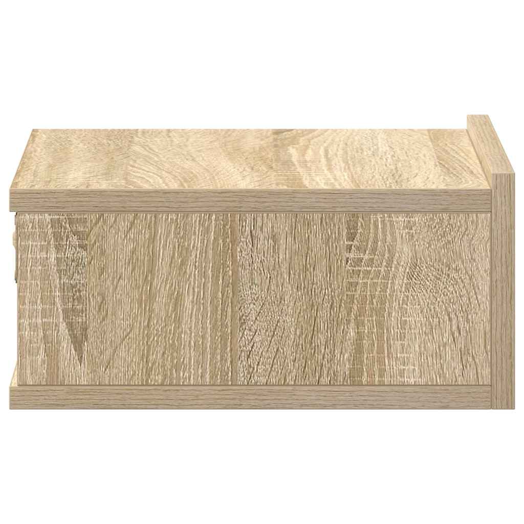 Comodino Pensile Rovere Sonoma 40x30x15 cm in Legno Multistrato - homemem39