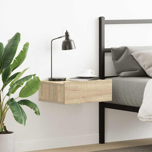 Comodino Pensile Rovere Sonoma 40x30x15 cm in Legno Multistrato