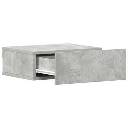 Comodino Pensile Grigio Cemento 40x30x15cm in Legno Multistrato - homemem39