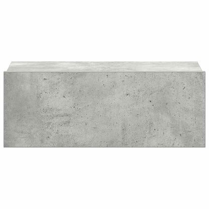 Comodino Pensile Grigio Cemento 40x30x15cm in Legno Multistrato - homemem39