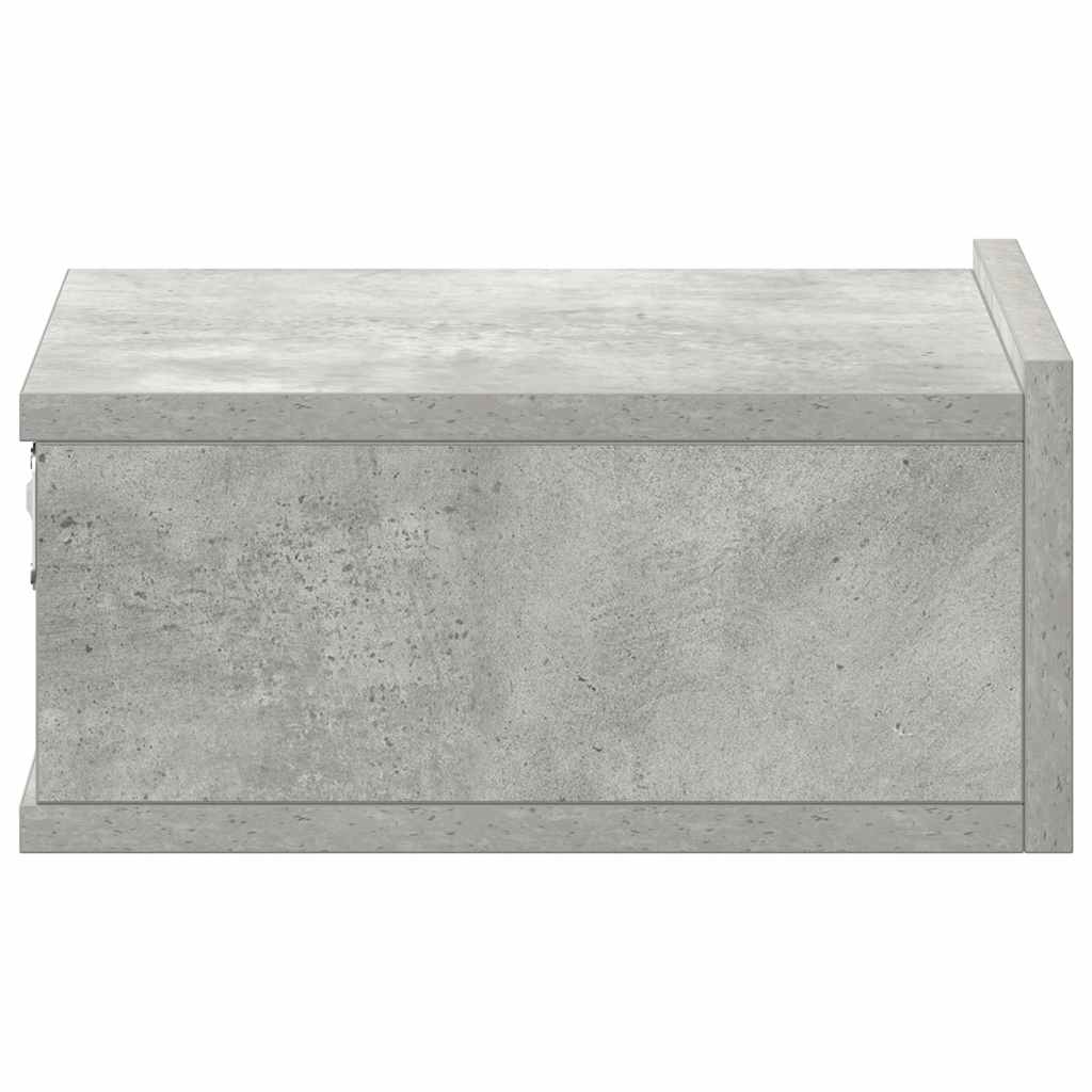 Comodino Pensile Grigio Cemento 40x30x15cm in Legno Multistrato - homemem39