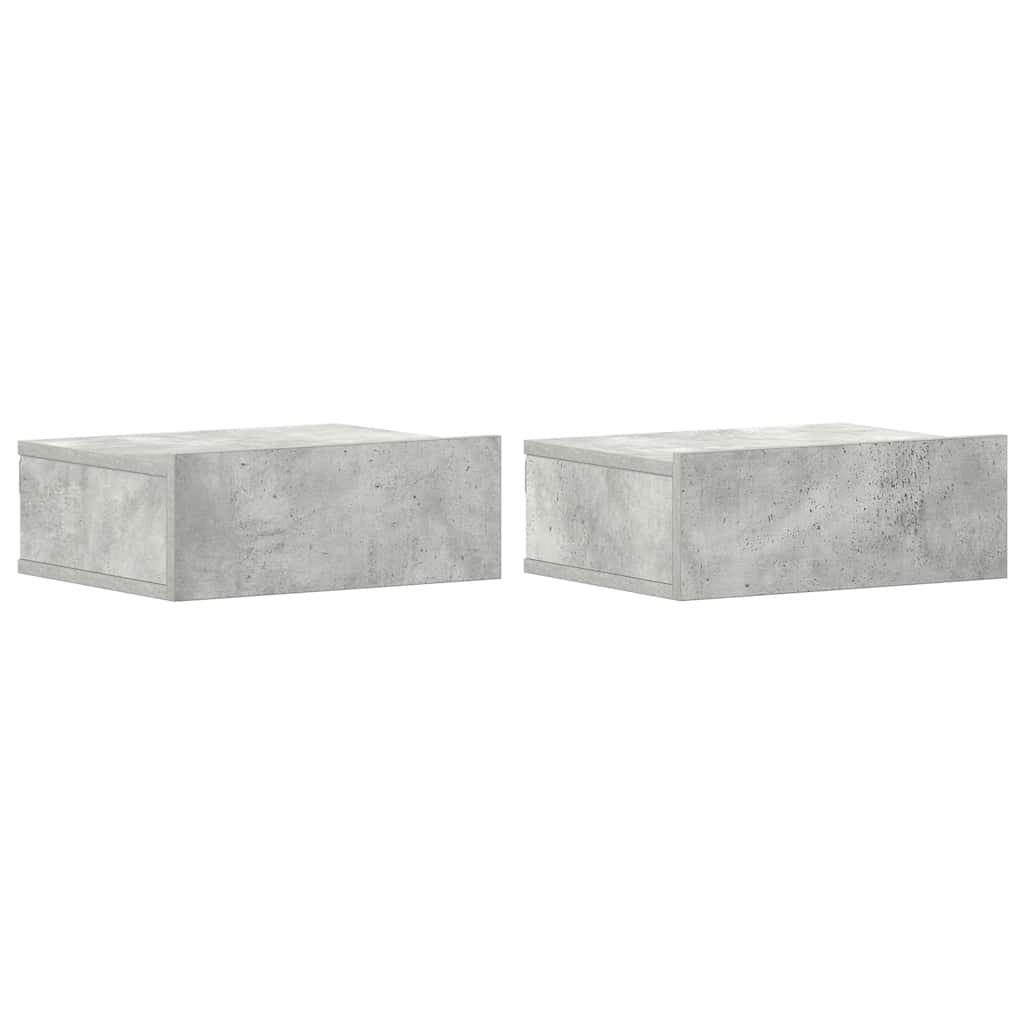 Comodini Pensili 2pz Grigio Cemento 40x30x15 Legno Multistrato - homemem39