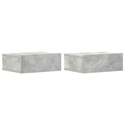 Comodini Pensili 2pz Grigio Cemento 40x30x15 Legno Multistrato - homemem39