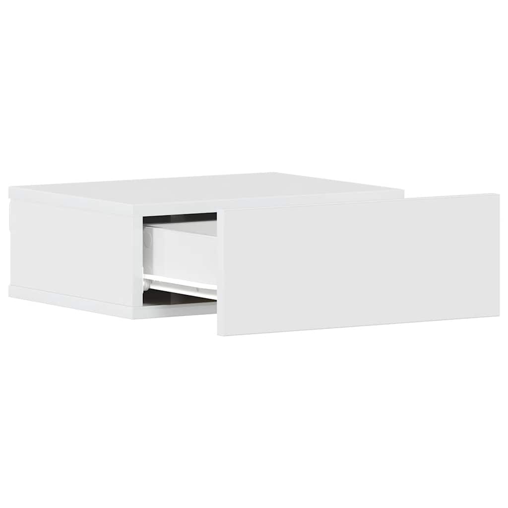 Comodini Pensili 2pz Bianco Lucido 40x30x15cm Legno Multistrato - homemem39