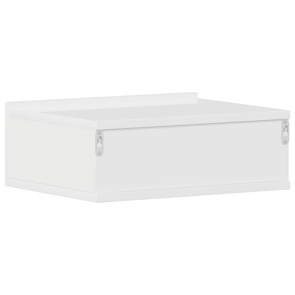 Comodini Pensili 2pz Bianco Lucido 40x30x15cm Legno Multistrato - homemem39