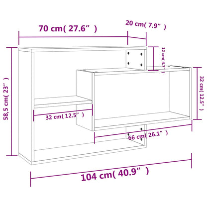 Mensole a Muro Rovere Sonoma 104x20x58,5cm in Legno Multistrato
