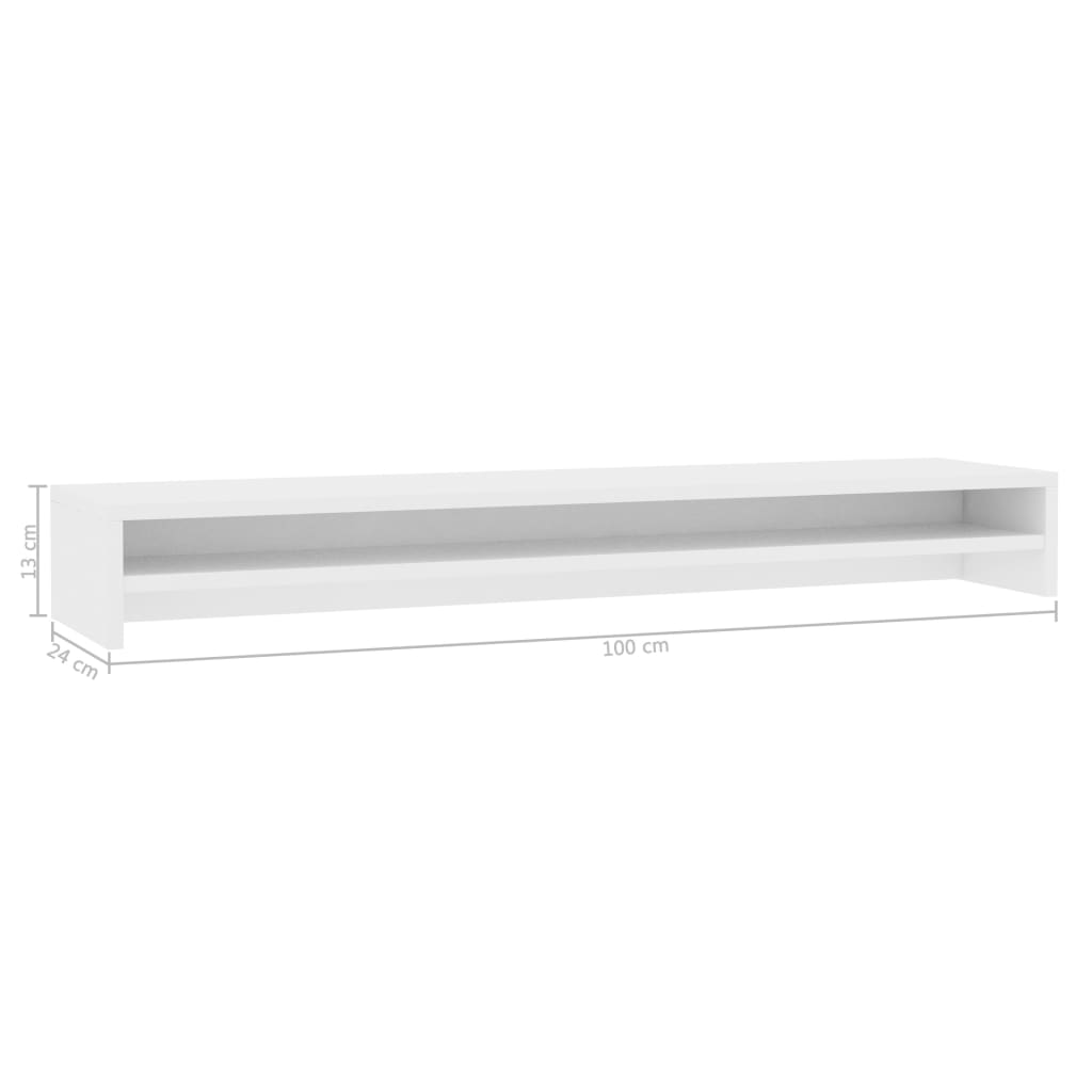 Supporto per Monitor Bianco 100x24x13 cm in Legno Multistrato - homemem39