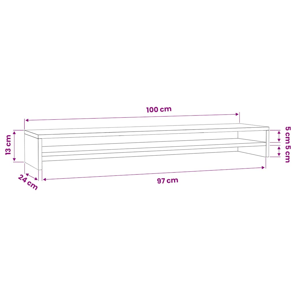 Supporto per Monitor Bianco 100x24x13 cm in Legno Multistrato | homemem39