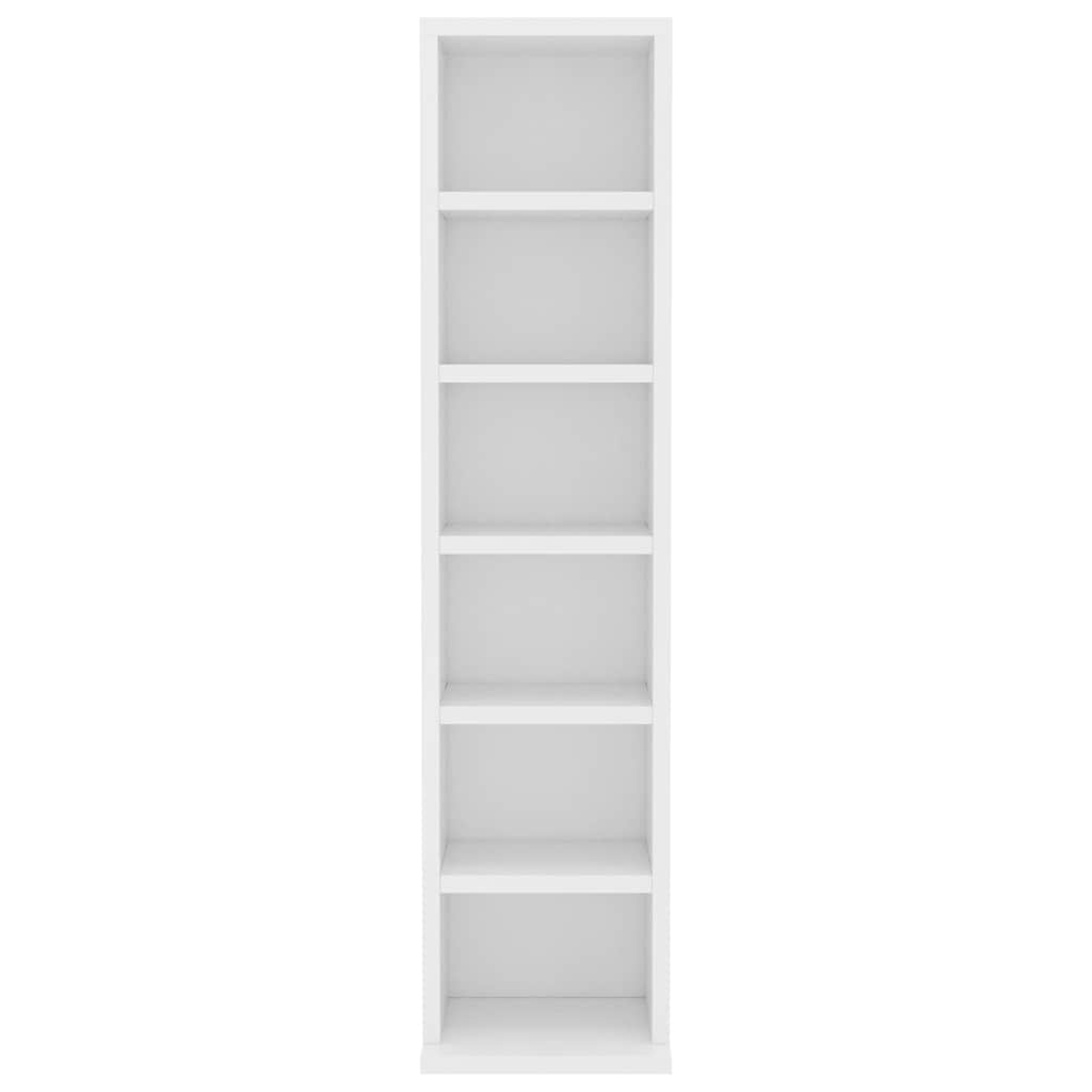 Mobile Porta CD Bianco 21x20x88 cm in Legno Multistrato
