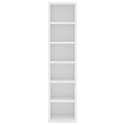 Mobile Porta CD Bianco 21x20x88 cm in Legno Multistrato