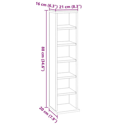 Mobile Porta CD Bianco 21x20x88 cm in Legno Multistrato - homemem39