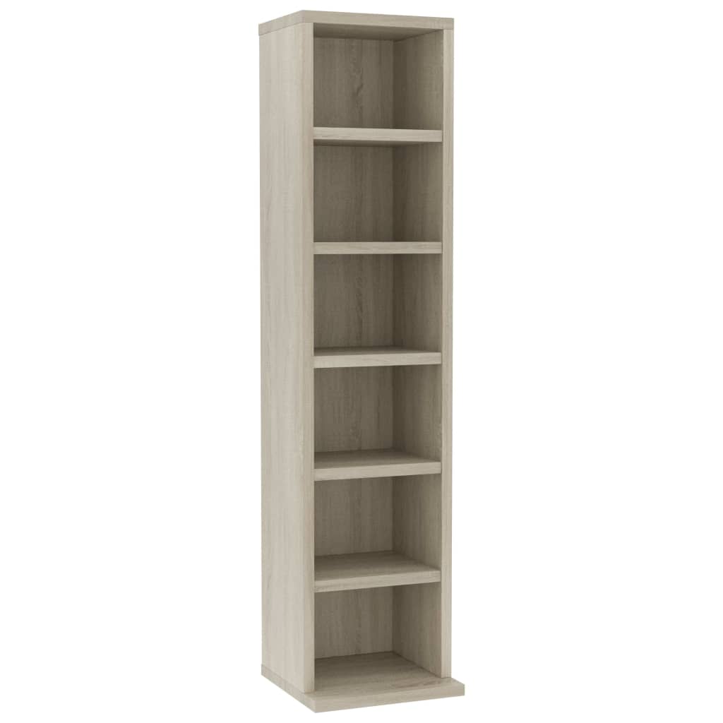 Mobile Porta CD Rovere Sonoma 21x20x88 cm in Legno Multistrato - homemem39