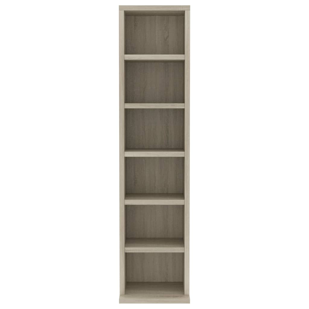 Mobile Porta CD Rovere Sonoma 21x20x88 cm in Legno Multistrato