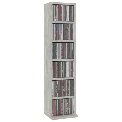 Mobile Porta CD Grigio Cemento 21x20x88 cm in Legno Multistrato