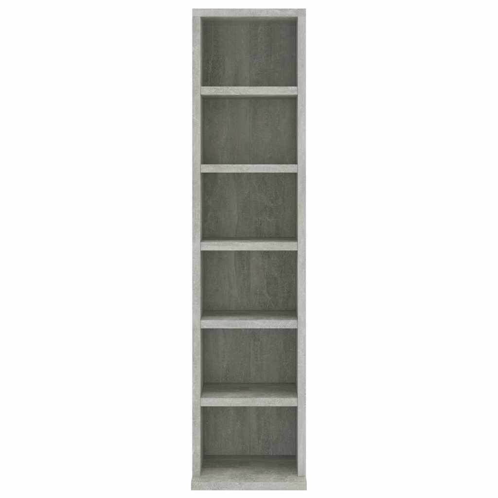 Mobile Porta CD Grigio Cemento 21x20x88 cm in Legno Multistrato