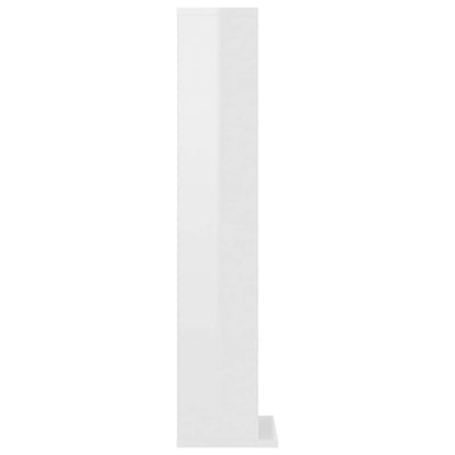 Mobile Porta CD Bianco Lucido 21x20x88 cm in Legno Multistrato - homemem39
