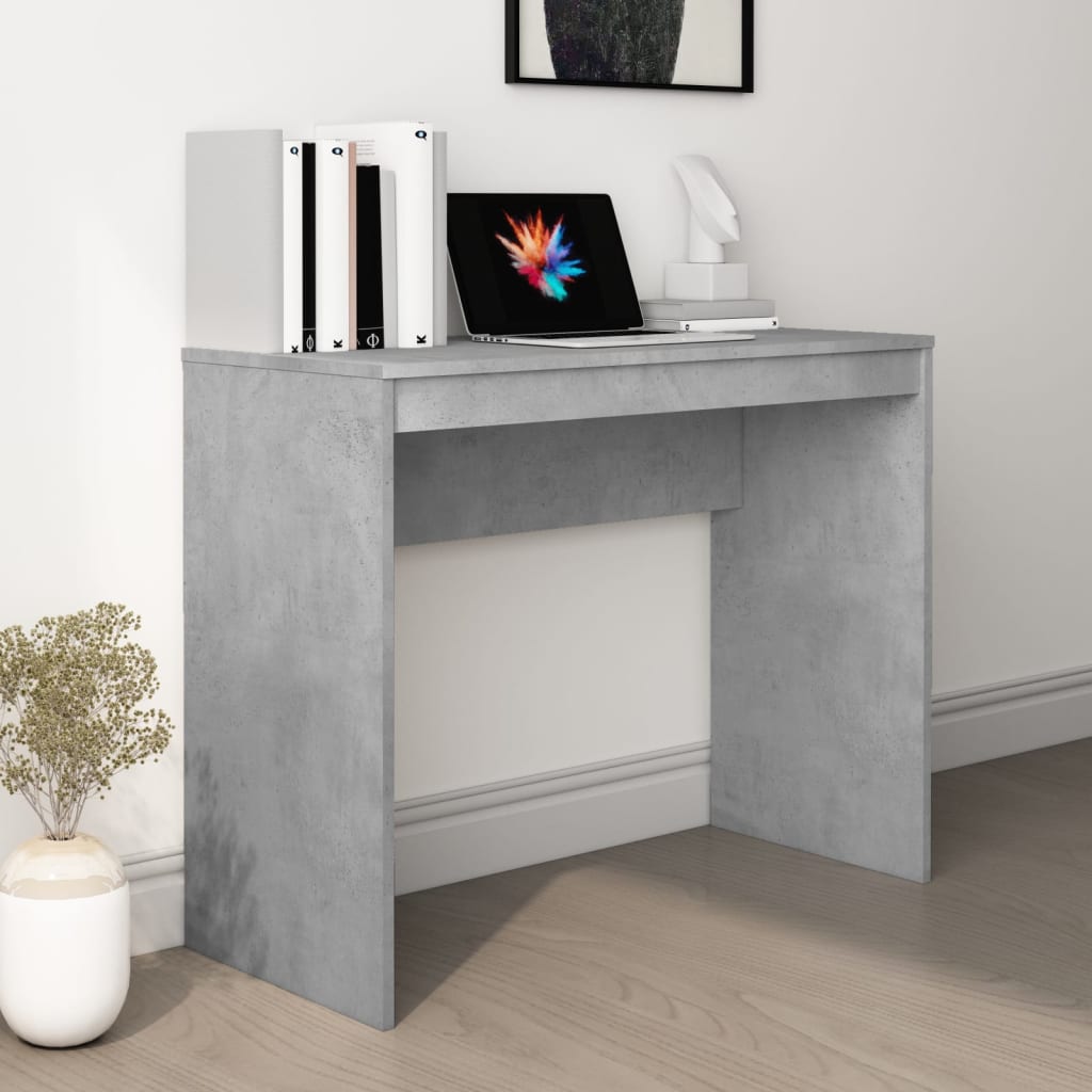 Scrivania Grigio Cemento 90x40x72 cm in Legno Multistrato - homemem39