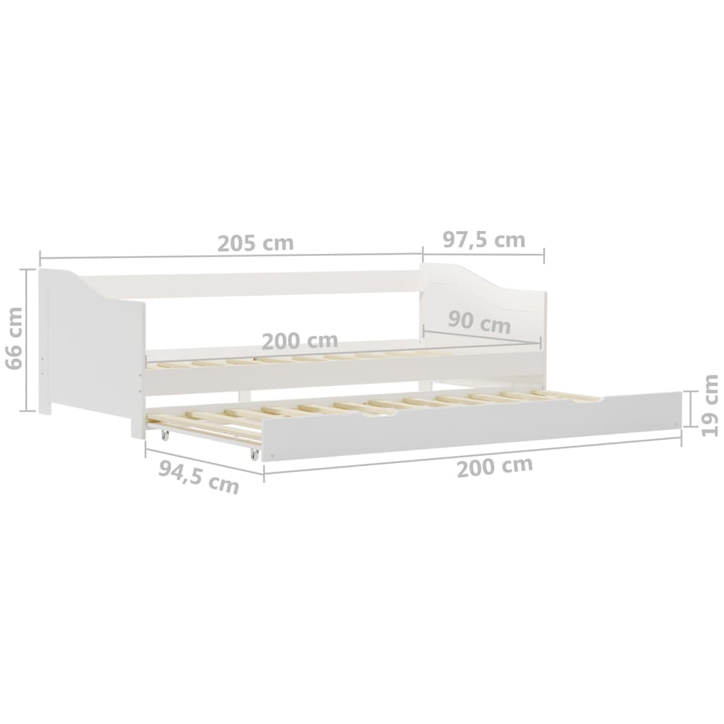 Divano Letto a Scomparsa senza Materasso Legno Pino 90x200 cm | homemem39
