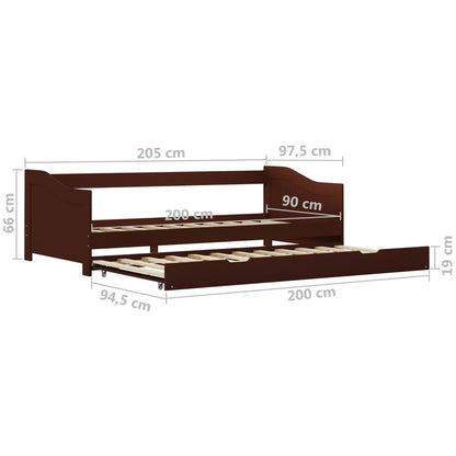 Dormeuse Estraibile senza Materasso Marrone Scuro 90x200 cm | homemem39