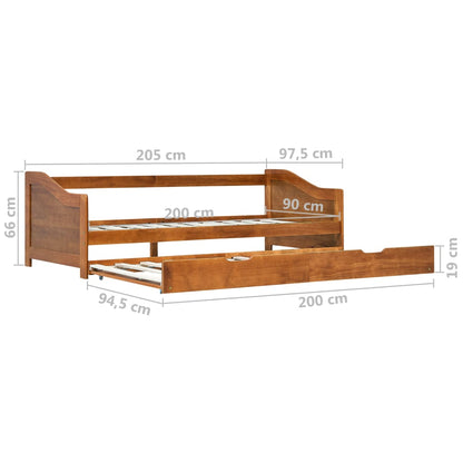 Dormeuse Estraibile senza Materasso Marrone Ambrato 90x200 cm | homemem39