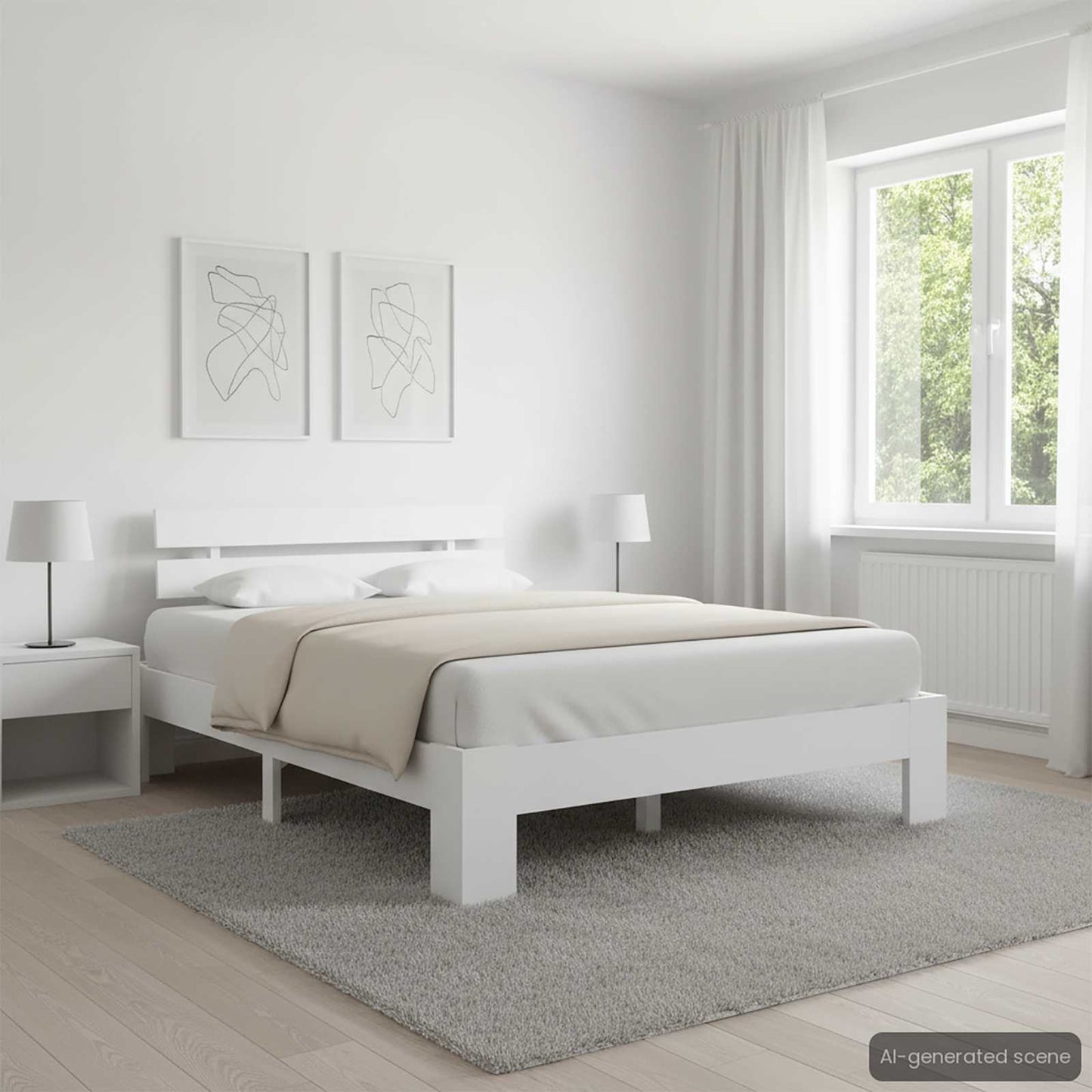 Dormeuse Estraibile senza Materasso Bianca Legno Pino 120x200cm