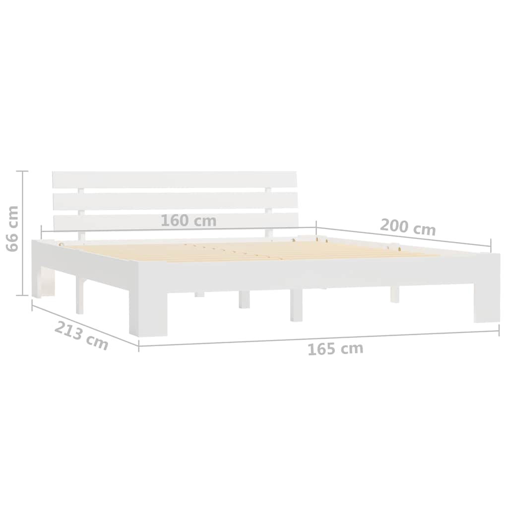 Giroletto senza Materasso Bianco 160x200 cm Legno Massello Pino