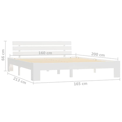 Giroletto senza Materasso Bianco 160x200 cm Legno Massello Pino