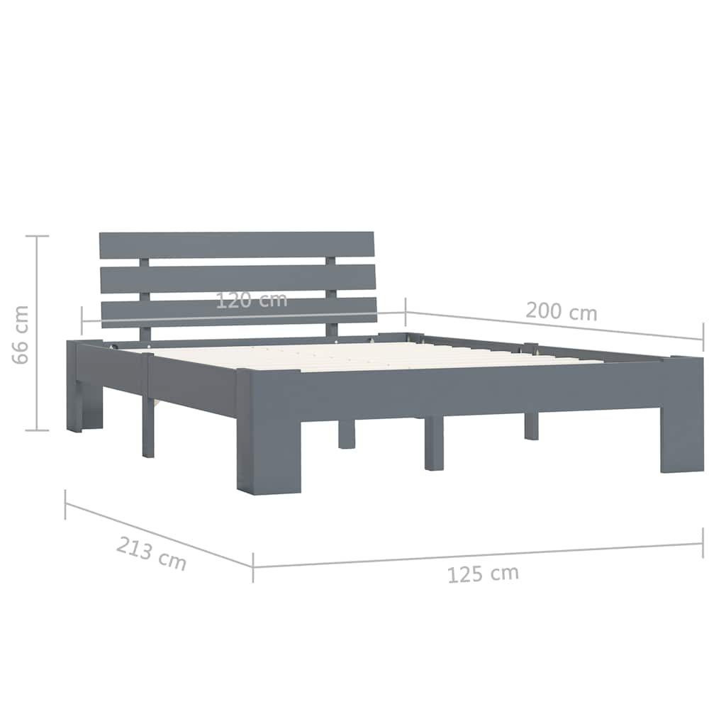 Giroletto senza Materasso Grigio 100x200 cm in Legno di Pino