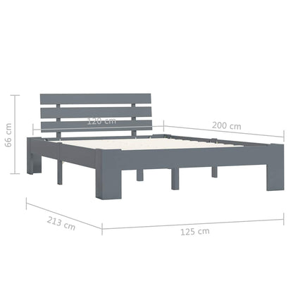 Giroletto senza Materasso Grigio 100x200 cm in Legno di Pino