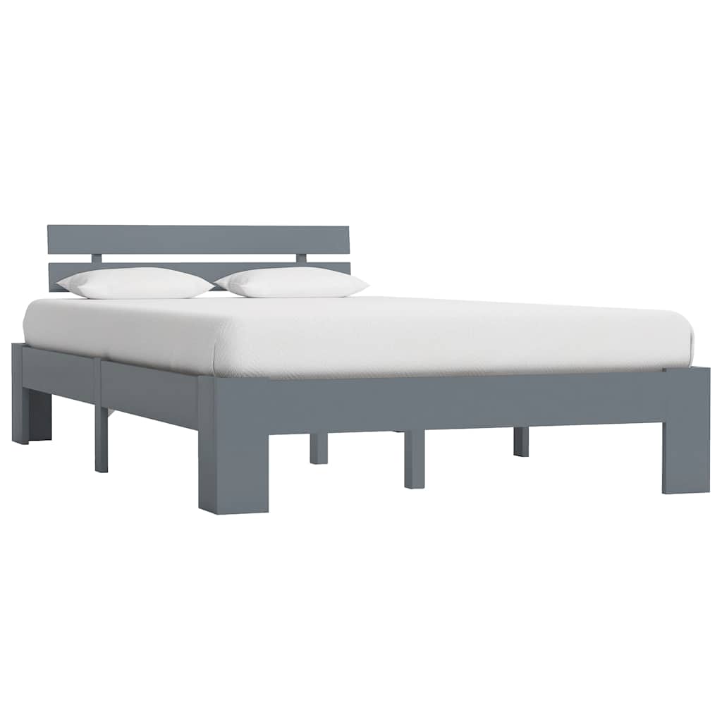 Giroletto senza Materasso Grigio 140x200 cm in Legno di Pino