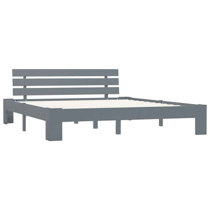 Giroletto senza Materasso Grigio 160x200 cm Legno Massello Pino