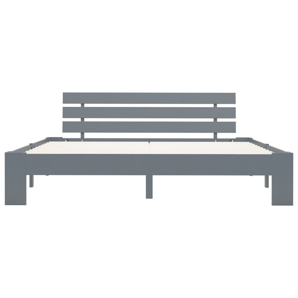Giroletto senza Materasso Grigio 160x200 cm Legno Massello Pino | homemem39
