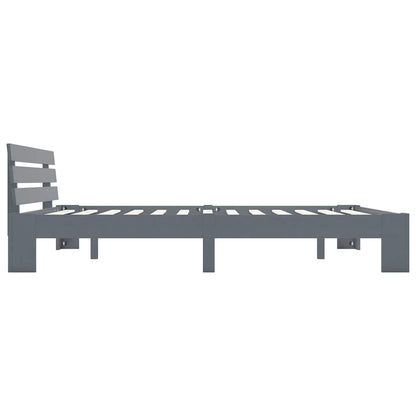 Giroletto senza Materasso Grigio 160x200 cm Legno Massello Pino