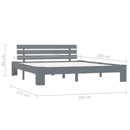Giroletto senza Materasso Grigio 160x200 cm Legno Massello Pino
