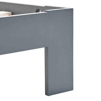 Giroletto senza Materasso Grigio 180x200 cm Legno Massello Pino