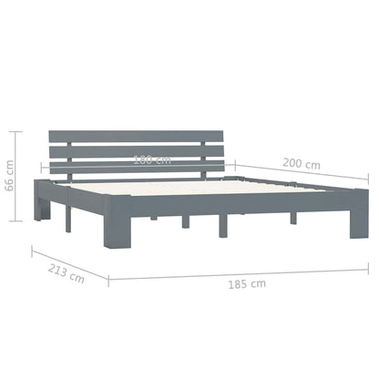 Giroletto senza Materasso Grigio 180x200 cm Legno Massello Pino